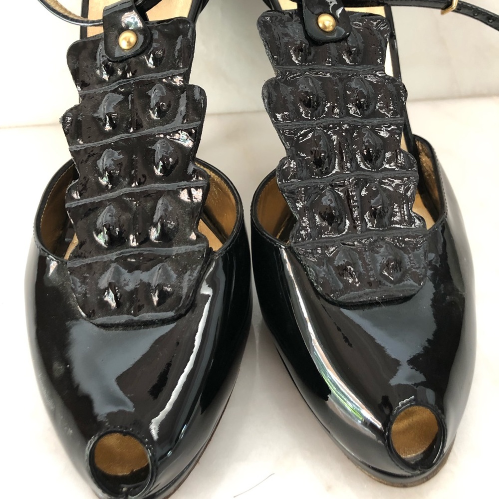 Roberto Cavalli peep toe heel